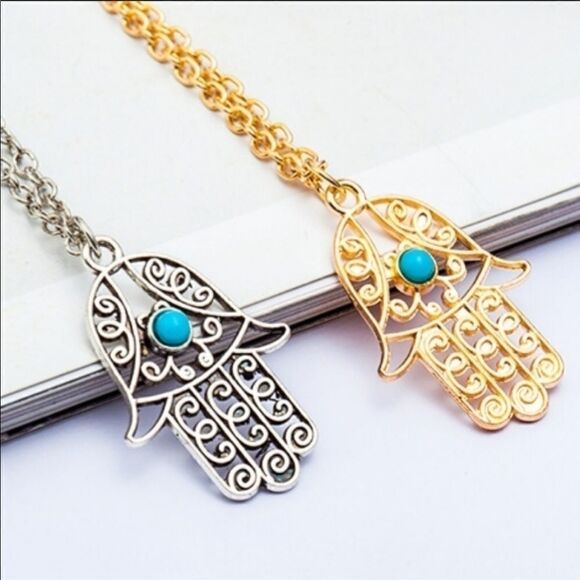 Hamsa Silver Alloy Rhodium platinum - Picture 1 of 5